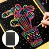 55PCS Children Scratch Paper Scratching Drawing Painting Papers Creative Scratch Drawing Paper Set Black (50 School books