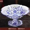 Bowls Ceramic Blue And White Porcelain Fruit Plate Snack Dried Chinese Style Living Room Coffee Table Decoration