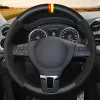 Не скольжение черновое подлинное кожаное закрытие рулевого рулевого колеса для Volkswagen vw Gol Tiguan Passat B7 Passat Cc Tour