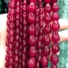 Naturstein Wassertropfen Rot Chalcedony Jades Perlen Lose Abstandshalterperlen für Schmuck Herstellung von DIY -Energie Armband Halskette Ohrring