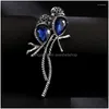 Pins Brooches Cute Bird Pin Brooch Blue Crystal Couple Animal Fashion Men And Women Christmas Gifts Drop Delivery Jewelry Dhd85