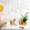 Party Decoration 6pcs Set 27.5 tum guld aluminiumfolie streamers dekorationer för födelsedag hängande virvlar blå