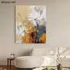 Samenvatting Witte bloemolie schilderij op canvas, printposter, muurkunstafbeelding, schilderijen, moderne huis woonkamer decor cuadros