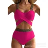 Designer Women Beach Wear Swimsuit damskie dzielone ciało bikini nowy krzyż solidny kolor Xingcheng