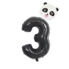 Mignon panda 32 pouces nombres noirs ballons ballons de mariage de mariage hélium décorations d'anniversaire pour enfants baby shower globos seester newyears