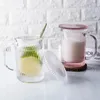 Muggar 350 ml Glasskopp med transparent bubbla Tea juice ölkoks kan mjölka mocka koppar frukostmugg dricksäck
