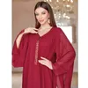 Abbigliamento etnico Fashioni musulmane Donne Maxi Dress Eid Mubarak Jalabiya Marocain Kaftan Dubai Abaya Turkish Robe Ramadan Vestidos