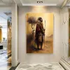 Maasai Afrikanische Stämme People Plakat Retro Ancient Stamm Schwarzer Mann Leinwand Malkunst für Wohnzimmer Wohnmund Wandgemälde