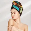 Toalheiro Cabelo Chaeiro Secar Captão Defolhas Folhas de Cogumelos Banho Banho Microfibrowel Turbante de Absorção