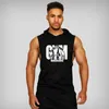 Muscleguys Gym Clothing Mens Bodybuilding Hooded Tank Top Cotton Sleeveless Vest Sweatshirt Fitness Workout Sportswear Tops Male 240409