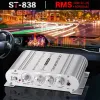 С усилителем мощности 12V3A Hifi 2.1 канал Bass Sound Amp RMS 20WX2+40W класса D Mini Media Player ST-838 Car Silver Home Amp