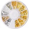 12girds Metal Rivets Studs Nail Tièmes de coeur mixte étoiles Gold Silver Jewelry 3d Tips DIY DÉCORATIONS Nail Art Accessoires de manucure