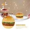 Dekorativa blommor Simulering Hamburger Fake Bread Food Toy Burger Bakery Display POGRAPHY PROP CABIET DECORATION Exempel