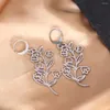 Orecchini a cerchio Qiamni Bohémien Flower Huggie for Women Girls Fashion Corean No. Romantico Piercing Gioielli Regali Accessori