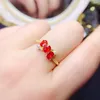 Cluster Rings FS 4 5mm Natural Red Sapphire Ring S925 Sterling Silver With Certificate Fashion Fine Charm Wedding Jewelry For Women MeiBaPJ