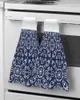 Towel Flower Leaves Lines Hanging Kitchen Hands Towels Quick Dry Microfiber Cleaning Cloth Soft