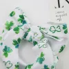 2Pcs/Lot Green Headbands for St Patrick's Day Clover Bow Headwraps Baby Girls Bullet Fabric Hairbands Kids Hair Accessories