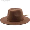 Chapéus de aba larga Chapéus de balde de moda Chapéus Panamá para homens 6 Cores Jazz Fedoras Cooling Sun Hats Summer Summer Breathable elegante e elegante Partido Hat por atacado Y240409