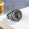 Vintage mens lion king anneau pour hommes garçon 14k gold biker animal ring punk punk hip hop bijoux cadeaux