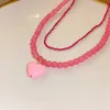 Anhänger Halsketten rosa Herz Zauberer Kristall Perlen Halskette CHOKER BLUCKILE Kette Mode Schmuck Schmuck