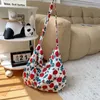 Shoulder Bags Portable Trendy Floral Canvas Bag Stripe Leopard Flower Print Cloth Simple Casual Large Capacity Handbag