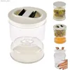 Food Jars Canisters Pickle Olive Hourlass Jar Pickle Juice Wet and Dry Separator Food Container with Strainer Flip Airtiht Lid L49