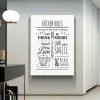 Regras modernas do banheiro do banheiro lona Art Print Poster Home Kitchen Canvas Posters Posters de Wall Art Humor Decoração da sala