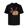 24SS Summer Paris Pumpkin Letter Print Tee Fashion 남자 짧은 소매 스케이트 보드 Tshirt 여자 옷 캐주얼면 디자이너 T 셔츠 0409