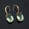 Dangle Earrings Green Amethyst Sterling 925 Silver Natural Gemstone For Women Wedding Anniversary Party Jewelry Gift