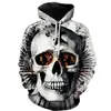 2024 New Fashion Sports 3D Hoodie Pullover Printed Skull Straight