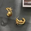 Bengelen oorbellen ontwerper voor dames letters ontwerper oorbellen spiegel metaal vergulde goud zilveren ohrringe retro grote studoor oren designer sieraden cadeau