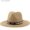 Chapéus de balde largura chapéus de verão masculino masculino homem tecido ocidental chapéus de palha de cowboy ocidental largura lasta de jazz de jazz chapéu de proteção solar 54-60cm Y240409