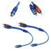 2 stks set RCA audiokabel "y" splitter -adapter computer 1 vrouwelijk tot 2 mannen koord 12 inch kabels voor home audio