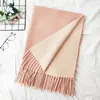 Blankets Winter Scarf Women Autumn Cashmere Thickened Warm Shawl Classic Tassels Fluffy Solid Color Soft Blanket