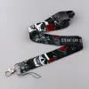 Skeletten en rozen nekriem kaartbus -ID houders Black Lanyards Keychain Student Badge Holder Hang touw lariat lanyard