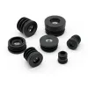 Black Square/Round Plastic Furniture Leg Pipe Hole Plugs With Nut Hole Blanking End Cover Caps Chair Leg Furniture Leveling Feet