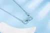 Pendant Necklaces Fashionable Womens Necklace 925 Sterling Silver Infinite Love 8-line Pendant Necklace Womens Micro Single Zircon Clavik ChainQ