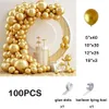 Metalliska guldballonger Garland Arch Kit Gold Baby Shower Dekoration Latex Ballong Bröllop Birthday Party Festival Decor Supplies 240328