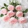 Kunstbloemen nep rozen roze zijden rozen witte zijden bloemen roken met lange stengels voor huwelijkshuisfeest middelpunt decor