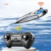 Double Motor Drive High-Speed ​​Racing RC Boat 30 km/H Waterproof Intelligent Alarm LED Night Light Remote Control Boat Boat Båt