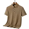 Mens Polos S Light Business Short-Sleeved Shirt 2024 Summer Ice Silk Solid Color Simple Casual All-Match High-End T-Shirt Drop Deliver Dhgy8