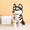 Urban Animal Building Blocks Mini Dog Husky Pet Model Diamond Building Blocks Söt leksak för pojkar och flickor Vuxen födelsedagspresent