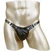 Men Sexy Lingerie Thong PU Leather Jockstrap G-string Buckled Bulge Pouch Penis Hole Panties Erotic Briefs Gay Underwear Panty 240320