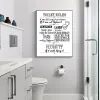 Regras modernas do banheiro do banheiro lona Art Print Poster Home Kitchen Canvas Posters Posters de Wall Art Humor Decoração da sala