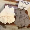 Одежда наборы Milancel Summer Kids Clothing Set Boards Vest and Shorts 2 PCS Костюма для детской одежды набор для девочек