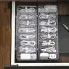 Box Data Line Transparent Storage Box Cable Stationery Storage Container Desk Makeup Organizer Jewelry Box Key Office Holder