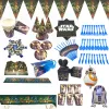 Star Wars Birthday Party Supplies Decorations Set Star Wars à thème Party Part Cup Sacs-cadeaux Candy Popcorn Box Kids Favors Horn