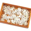 30pcs blanc rond Noël cloche en bois pendentif suspension suspendue bricolage bricolage de Noël de Noël décoration intérieure en bois d'artisanat du Nouvel An C3520