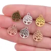 40pcs 6 couleurs arbre de vie charme pendentifs accessoires de bijoux de fabrication de bracelet bricolage 13 * 11 mm