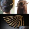 Clipes de cabelo Barrettes vintage de alta qualidade pick pick de madeira natural sândalo de sândalo artesanal de gancho de cabelo étnico estilo chinês hairpins d dhle0